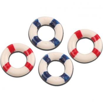 20Pcs 15/26mm Mixed Cute Flatback Lifebuoy Resin Embellishments