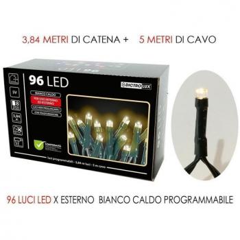 Luci LED bianco caldo per esterno 96 luci programmabili