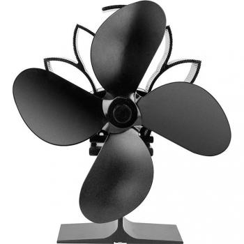 Ventilador de chimenea térmico de 4 aspas con termómetro