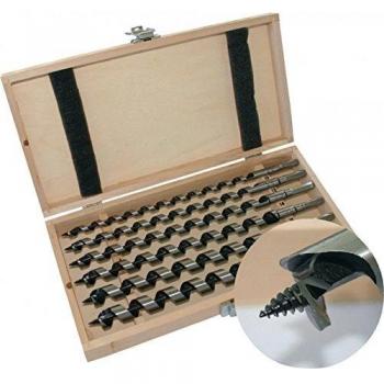 Set di punte a trivella 8 pezzi lunghezza 230 mm 6-20 mm in cassetta di legno