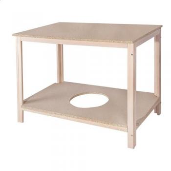 Mesa camilla rectangular sin barniz 150x80x75 cm de madera de haya