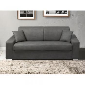 Divano letto 4 posti a ribalta in tessuto grigio, materasso memory foam 160 cm, spessore 22 cm – Emir