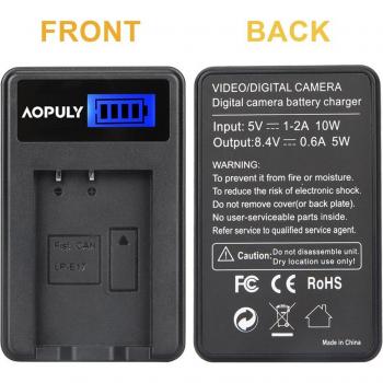 Batterie LP-E17 avec chargeur LCD USB pour Canon EOS M3 750D 760D T6i T6s 8000D Kiss X8i - 4 pièces