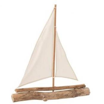 Voilier Décor Bois Flotté 60 cm Écorché