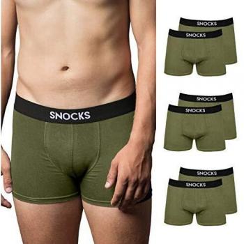 Snocks Boxer Uomo Cotone Elasticizzato, Mutande Uomo Pacco da 6
