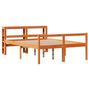 VidaXL Bed Frame with Headboard Wax Brown 160x200 cm