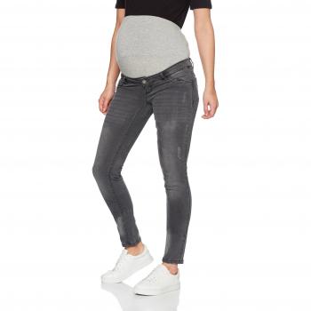 Mamalicious Mllucca Slim Grey Jeans, Pantalones Premamá para Mujer, Gris