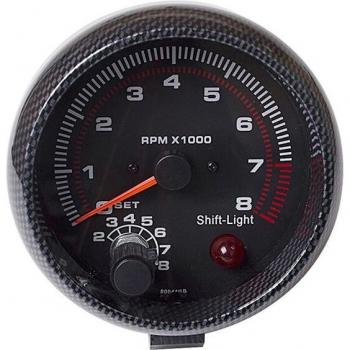 3.75 Auto‑Tacho‑Lehrschiene Schwarz, weiße Interieur-Beleuchtung, 0‑8000 RPM