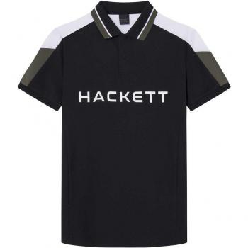 Polo Hackett Multicolor manica corta nero verde cachi bianco - S