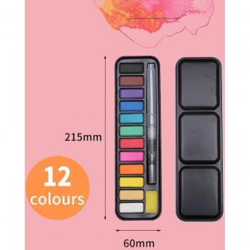 Tragbares Aquarell Malset mit Wasserpinsel