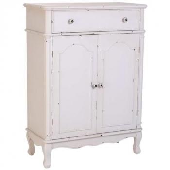 Recibidor de Madera Blanca con 2 Cajones y 2 Puertas – WANDERLUST DECO