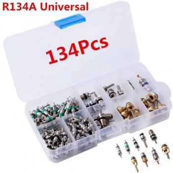 134-Piece R134 Car Air Conditioning Valve Core Assortment Kit