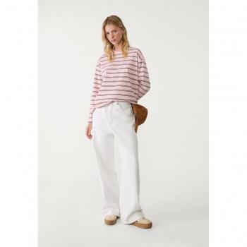 Stradivarius D88 Gerader-Jeans in Weiß 44 Damen