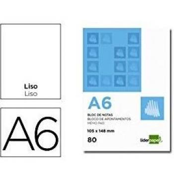 Bloc-notes perforé A6 80 feuilles 60g Liderpapel