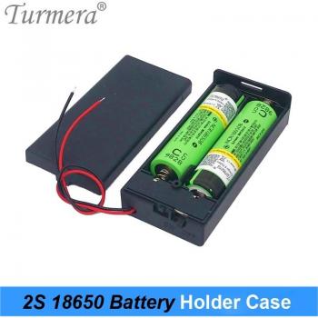 Turmera 3.7V Dual 18650 Battery Storage Case with ON/OFF Switch