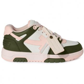 Off-White Women's Out Of Office Leather Sneakers in Green | Size 40 | OWIA259F24LEA005
