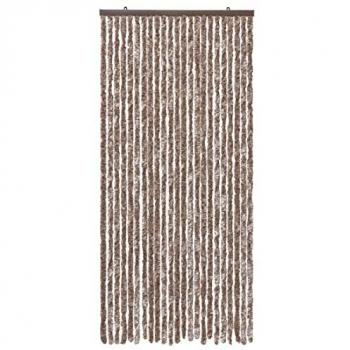 Rideau de Portail Protège-Soleil en Chenille Emmevi Marron Lavable 120×230 cm