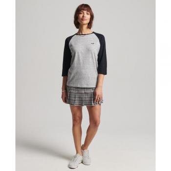 T-shirt da baseball a maniche lunghe in cotone biologico per donna Superdry Vintage