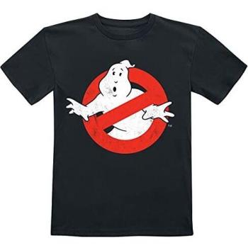 T-Shirt Ghostbusters - Ragazzi e Ragazze - Logo Délavé - Taglie 104-152 - Nero
