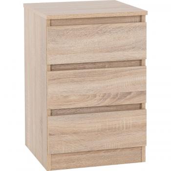 Set of 2 Walker 3 Drawer Nightstands - Oak
