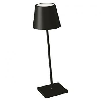 Lampada LED Ricaricabile Drink Metallo Nero con Dimmer 3000k
