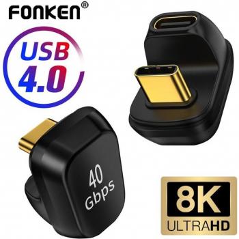 Mini USB‑C‑Thunderbolt 3 Adapter (U‑Form) – 40 Gbit/s, 100 W, 8K bei 60 Hz