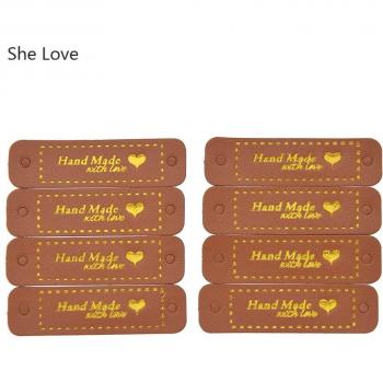Chzimade 24Pcs PU Leather Clothing Labels