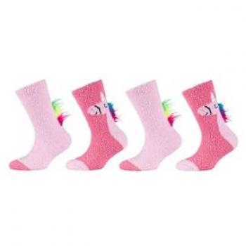 Camano Kids Sock Set 4‑Pack – 27/30 – Pink (shocking pink) – Gemusterte Socken – 98 % Poly / 2 % Elastan