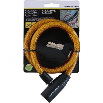 Dunlop - Serratura a spirale per bici con chiave 65 cm (arancione)