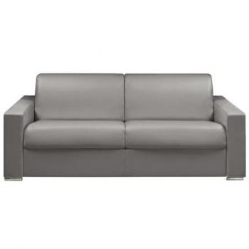 Divano Letto 4p Ribaltabile con Doghe Larghe 160 cm Memory Foam 16 cm in Similpelle Grigio