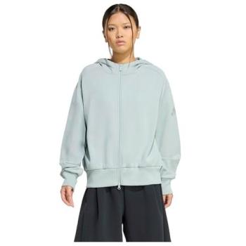 Adidas Women’s Soft Lux Zip Hoodie – Sage (L)