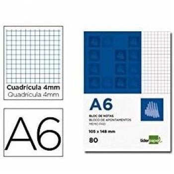 Feuilles LeaderPapel Cuadro 4 mm A6 80 × 60 g/m² perforées