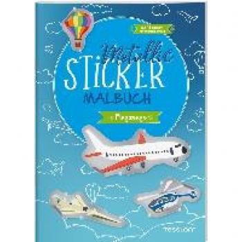 Metallic-Sticker Malbuch. Flugzeuge: Mit 45 Stickern mit Metallic-Effekt
