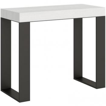 TECNO Console Extensible 90×40 / 300 cm – Métal Blanc, Design Italien, 10 places
