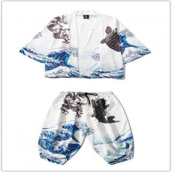 Kimono à manches 3/4 en rayonne Koi