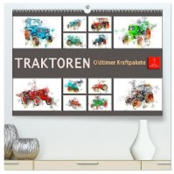 Premium Wandkalender 2024 - Traktoren Oldtimer Kraftpakete