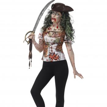 Disfraz de Pirata Zombie Camiseta Mujer