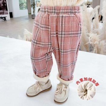 Pantalon en polaire à carreaux pour enfants