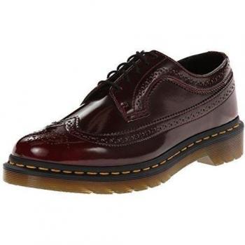 Dr. Martens 3989 Cambridge Rub Off CHERRY - Zapato brogue de cuero mujer, color rojo, talla 37 EU
