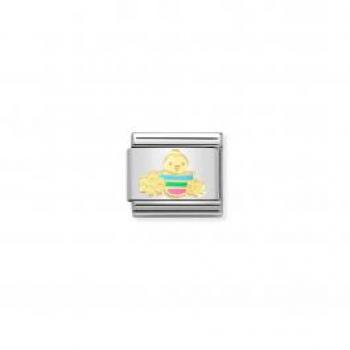 Nomination Composable Gold Easter Chick with Flowers Charm