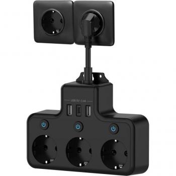 Multipresa a Parete con 3 USB‑C e 3 Caricabatterie