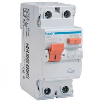 Interruptor diferencial 2P 40A 30 mA AC VIVIENDA Hager CD748V