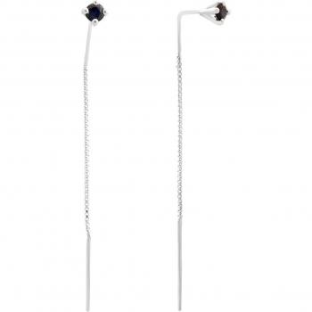 Aretes de plata con zafiro natural 0.755ct