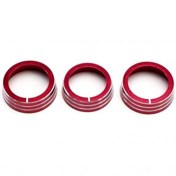 Cubiertas de perilla de control de clima de aluminio rojo (3 piezas) compatibles con MK6 Golf Jetta