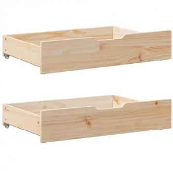 Vidaxl - Under-Bed Storage Drawers with Wheels 2 pcs 80x55x16 cm Solid Wood Pine