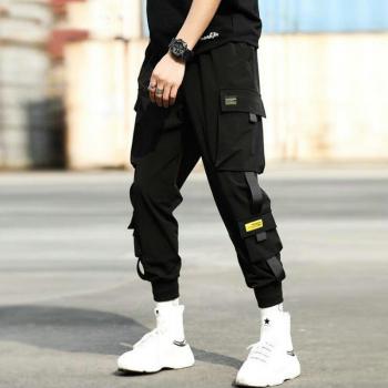 Pantalon Streetwear Noir Élégance Hip Hop