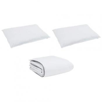 Coppia di piumoni in cotone bianco con cuscino – 3 pezzi