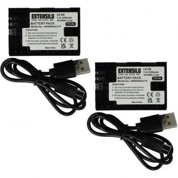EXTENSILO 2x Batteria Li‑ion 2250 mAh 7,4 V per Canon Grip