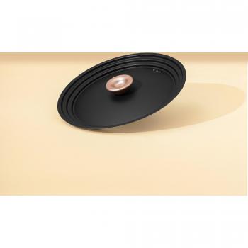 Black Accent Round Stainless Steel Universal Lid 24/26/28 cm