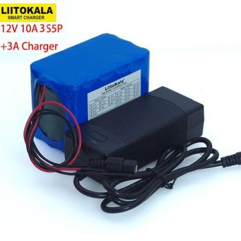 Liitokala 12V 10Ah 18650 Li-ion Battery with PCB and 3A Charger